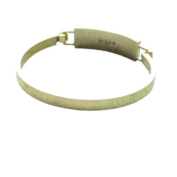 J. Crew Gold Tone Hinged Bangle Bracelet with Rhinestone Bar Accent - Picture 6 of 8